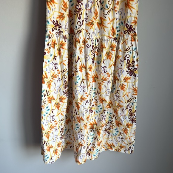 A.L.C. Clark Vibrant Multicolor Floral Strapless Cotton Midi Dress 4 - Picture 7 of 12